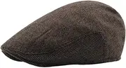 [Generic] Men's Flat Cap Tweed Driving Cap Newsboy Hat