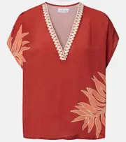 [Velvet] Velvet Naomi embroidered printed top AU 16 orange