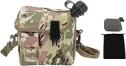 1.5L Outdoor Flat Water Bottle with Waist Bag – Portable Leakproof PVC Hydration Bottle for Hiking & Camping (cp)