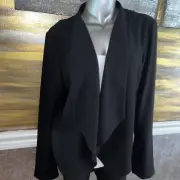 Ellie Tahari cascade collar Open Front black jacket size extra large...
