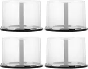 EXQUIMEUBLE 4pcs Capacity Empty DVD CD Storage Bucket Portable Organizer for Efficient Disc Storage for Home Office Bar and Dorm Use Protection for Your Collection