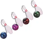 [FOMIYES] 4Pcs Creative Bowling Shape Keychains Adorable Mini Bowling Pendants for Keys Car and Home with Exquisite Craftsmanship Sports Match Souvenirs