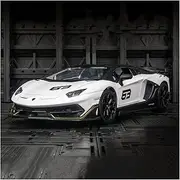 Scale Finished Model Car Scale 1:24 for Lamborghini Aventador SVJ Alloy Sports Car Model Diecast Pull Back Toy Vehicle Collectible Miniature Replica Car (Size : White)
