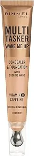 Rimmel Multi-Tasker Wake Me Up, 30 Light, Concealer & Foundation, Brightens, Corrects, Buildable Coverage, Radiant Finish, Vegan Formula, 20ml