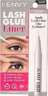 i-ENVY 2 in 1 Lash Glue Liner, Eyelash Adhesive & Eyeliner in One (0.02 Oz), Quick Precise Application, Fast Drying Matte Finish, Strong Hold for Lash Cluster, Strip Lash Extension (Clear)