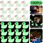 100PCS Luminous Resin Party Decor Birthday Realistic Mini Tiny Ducks Christmas