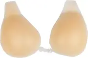 [Bye Bra] Sticky Bra Silicone Lift Cup Strapless Bra Backless Push Up Bra Nipple Covers Invisible Breast Lifting Sticky Reusable Bra M and XL Beige