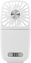Portable Neck Fan, Small Desk Hand Held Fans, Quiet Rechargeable Air Circulator with Makeup Mirror & Lanyard, 3 Speeds Foldable for Women, Home, Outdoor Use, 6.89x3.35 inches