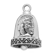Two-Sided Large Indian Head Dress Design Stainless Steel Motorcycle Ride Bell 8L