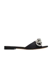 Double Bow flat mules 36,36.5,35.5 Black