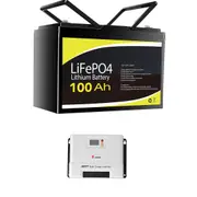 12V 100Ah Lithium Battery + 20A Solar Charge Controller MPPT Battery Charger
