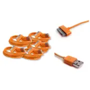 5PCS 6FT USB SYNC DATA POWER CHARGER ORANGE CABLES IPHONE IPOD CLASSIC NANO IPAD