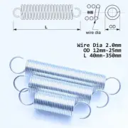 Hook Extension Springs Wire Dia 2.0mm Zinc plated Spring Steel Tension Expansion