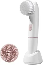 Face Cleansing Brush | Electric Facial Scrubber Vibration Brush - Face Massager Skin Care Tools Ultrasonic with 2 Heads, Rechargeable for Deep Pore Cleansing
