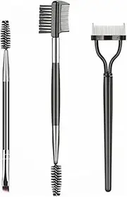3 Different Professional Eye Makeup Tools,Eyebrow Brush, Eyelash Separator Brow Comb & Lash Spoolie Eliminating Mascara Clumps, Grooming Brows Eyebrow Brush