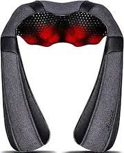 Faraone4w USB Neck Massager Intelligent Cervical Vertebra Tens Pulse Massager with Heating Function 6 Modes of Massage Wireless Portable 3D Neck Massager for Home,Office (black1)
