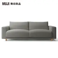 在飛比找momo購物網優惠-【MUJI 無印良品】沙發本體/3人座/羽毛獨立筒/棉麻網織