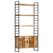 NNEVL 4-Tier Bookcase 80x30x180 cm Rough Mango Wood