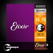 Elixir 11306 Acoustic 80/20 Bronze w/ Nanoweb Coating - 6-String Baritone (16-70