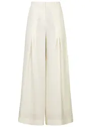 Palmer//harding Gratitude Striped-jacquard Woven Trousers - Cream - 14 14