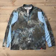 NWT Huk Fishing 1/4 Zip Mens Medium Trophy Kryptek Neptune Performance Mid-Layer