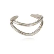 Culturesse Rue Artisan Twin Line Adjustable Sterling Silver Open Ring Jewellery