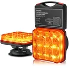 2X 12LED Amber Magnetic Wireless Flashing Strobe Beacon Emergency Warning Light