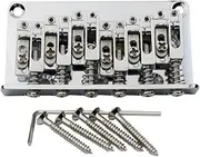 [guyker] Guitar Hardtail Bridge with 10.5mm Zinc Saddles with Mounting Screws and Wrench Replacement Part for 12 String Tele Modern Type Electric Guitar