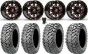 Fuel Lethal 14" Wheels Orange 27" Ceros Tires Kawasaki Mule Pro FXT KRX