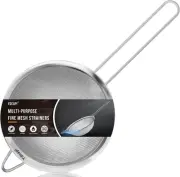 6.3 Fine Mesh Strainer with Handle, Metal Food Strainers for Kitchen, Sieve