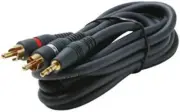 STEREN 254-045 6 ft Python Home Theater Y-cable 3.5MM to dual RCA
