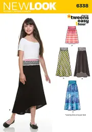 New Look Pattern 6338 Girl's Skirts and Knit Skirts