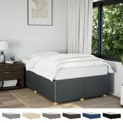 Bed Frame without Mattress Wooden Bedstead Single Bed 90x190 cm Fabric vidaXL