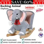 Rocking Animal Children Toddler Ride On Toy Wood Rocker Elephant Plush vidaXL
