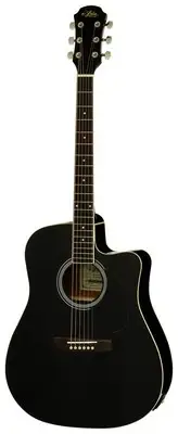 Aria AWN-15CE Prodigy Series Dreadnought Cutaway Electric Guitar in Black