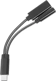 POPETPOP 1Pc Type C to Headphone Adapter Practical C Converter for Charging and Music Lightweight Compact Design Durable and Easy Use Black