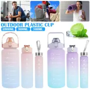 3 Pack Water Bottles Set with 2L Bottle 900ML Bottle and 500ML Bottle paFFN
