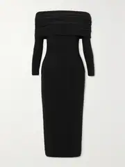 [AZ FACTORY] AZ FACTORY - + Lutz Huelle Fatna Off-the-shoulder Stretch-jersey Midi Dress - Black - FR 36 FR 36 Black