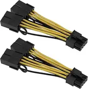 eMagTech 2pcs Graphics Card Power Cable 18AWG Tin-Plated Copper CPU 8 Pin Male to Dual P-CIE 8 Pin Female Cable 030-0571-000 Compatible with Tesla K80 M40 M60