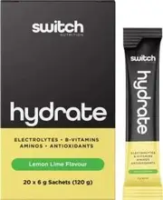 Switch Nutrition Hydrate Electrolytes No Added Sugar Lemon Lime 20x6g