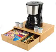Carla Home Bamboo K Cup Coffee Pod Holder Storage Organizer For Kitchen Jewelry And Cosmetic Coffee Pods