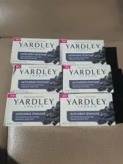 6 Yardley London Activated Charcoal Bath Bar Soap 4.25oz Each