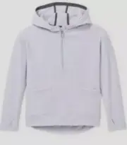 Girls’ Long Sleeve Hooded 1/2 Zip Fleece Pullover Thumbhole Cuff Lilac XS (4-5)