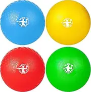 Homotte Playground Balls for Kids 3+ and Adults, 8.5 Inch Kick Balls, Dodge Balls Set for Outdoor Yard Lawn Beach Toy with Hand Pump(4 Colors/ 2 Dinosaurs)