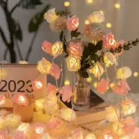 在飛比找蝦皮商城精選優惠-led玫瑰花燈燈串 藤條裝飾 少女溫馨房間浪漫表白求婚場景布
