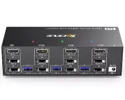 KVM Switch 3 Monitors 3 Computers 8K@60Hz 4K@144Hz, Camgeet HDMI+2 Displayport K