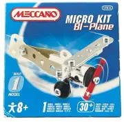 Meccano Micro Kit Bi-Plane Toy Educational Metal Assembly Airplane 2008 NEW