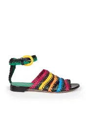Woven Leather Open Toe Sandals