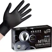 SwiftGrip Disposable Nitrile Exam Gloves, Black Nitrile Gloves Disposable Lat...