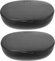 Garneck Storage Case - 2pcs Travel-Friendly Silicone Containers for Disc and Holder Portable and Durable for Feminine Hygiene Black